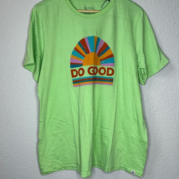 Cotopaxi Organic T Shirt Do Good Sunrise Lime Green Plus Size 1x - Picture 2 of 8